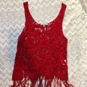 Charlotte Russe Crochet Rose Top